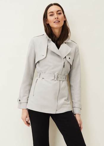 Phase Eight Cara Biker Coats Grey Australia | AF2915783